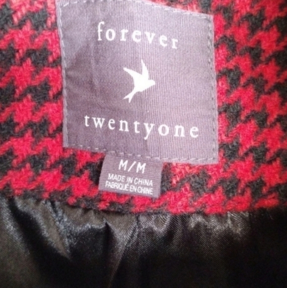 Forever 21 Red Houndstooth Double Breasted Jacket - Picture 7 of 7